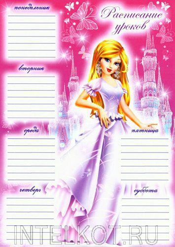 Расписание уроков А4, картон мелованный Девочки аниме КОКОС 231225