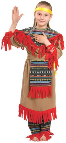 Детский коричневый карнавальный костюм Индианка для девочки купить в интернет магазине